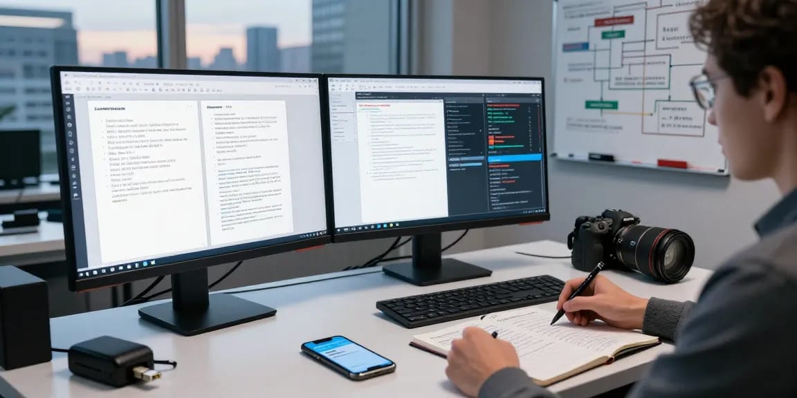 Document fraud detection analysis in a modern tech workspace with analytical tools.