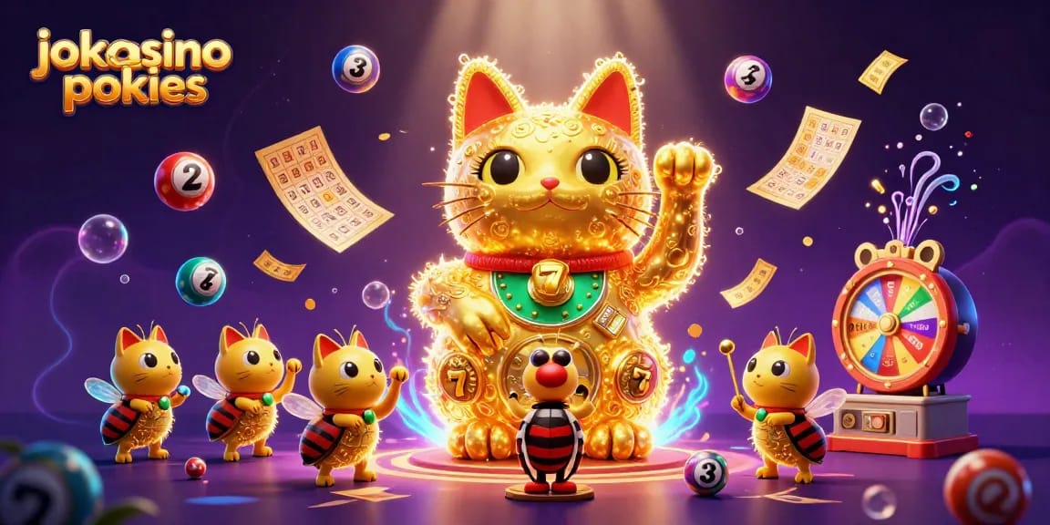 Experience the fun with jokacasino pokies and vibrant animations in a dynamic casino scene.