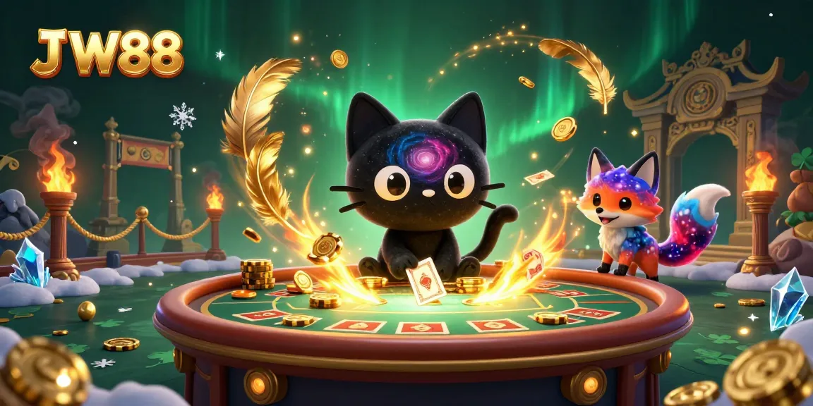 J W88 excels in thrilling cosmic casino adventures filled with swirling stars and golden chips.