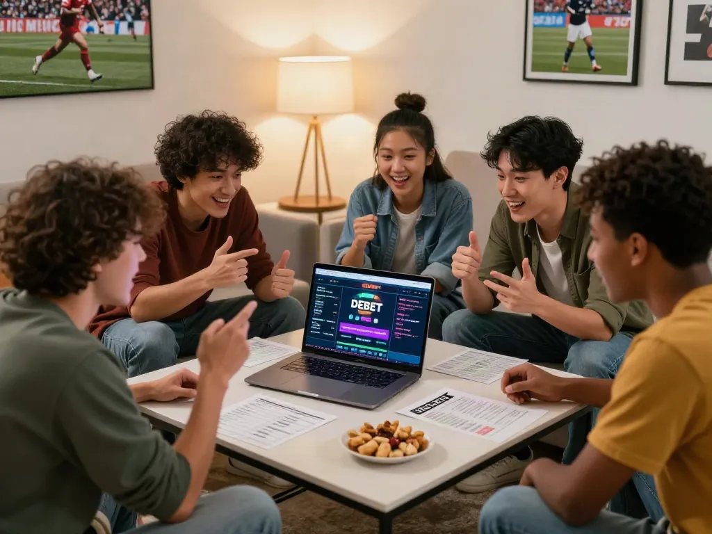 Group discussing strategies on DEBET while enjoying snacks at home