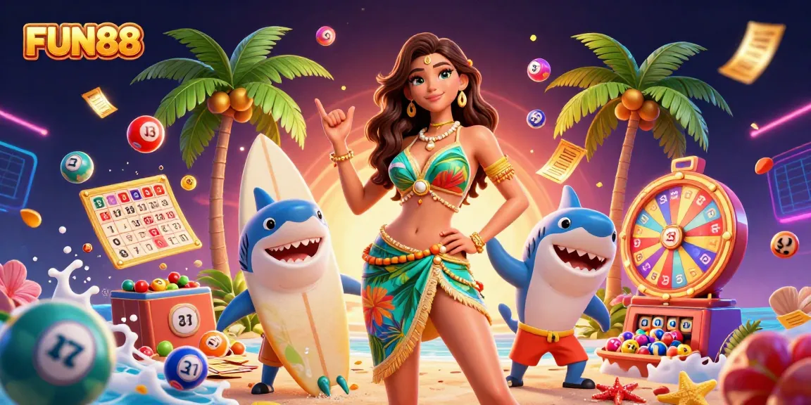Experience FUN88's thrilling online gaming with vibrant lottery and casino elements