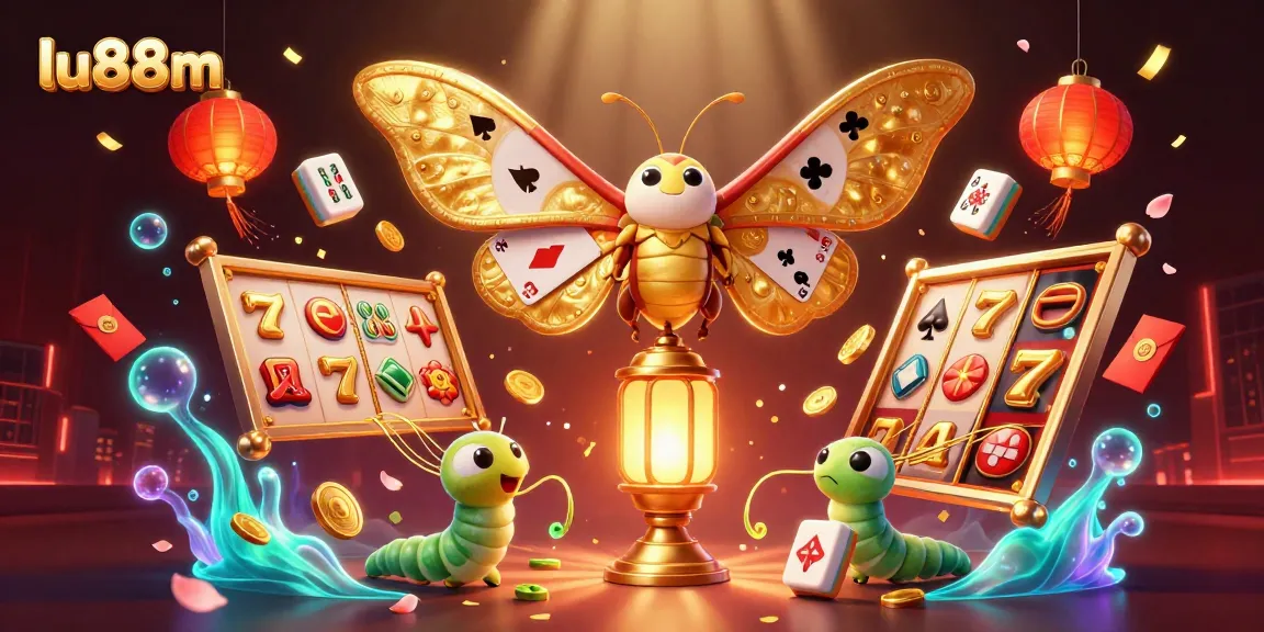 Experience lu88m's vibrant gaming world with a captivating casino-themed illustration.