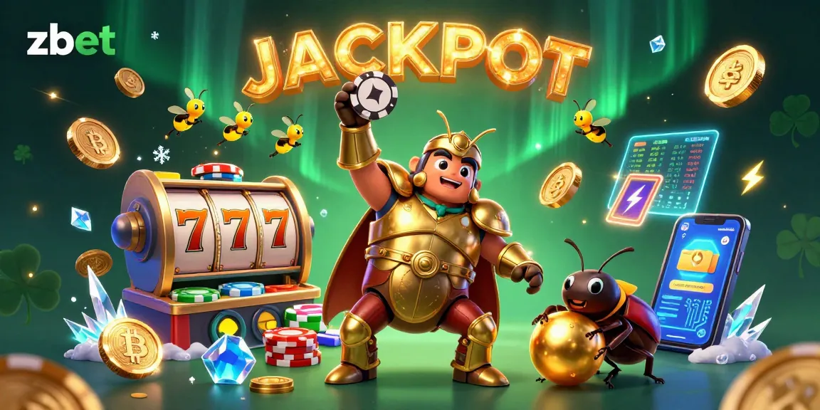 Join the zbet victory as our gladiator beetle lifts the poker chip in thrilling casino action.