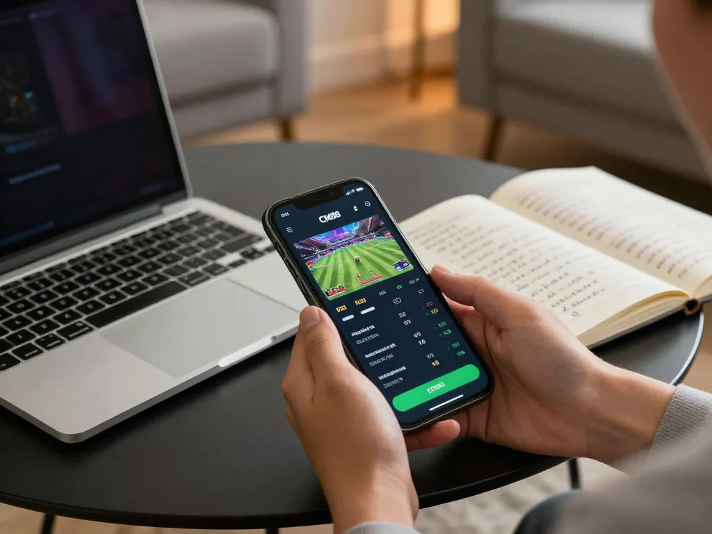 Place bets on CM88 app while enjoying a modern home gaming setup.