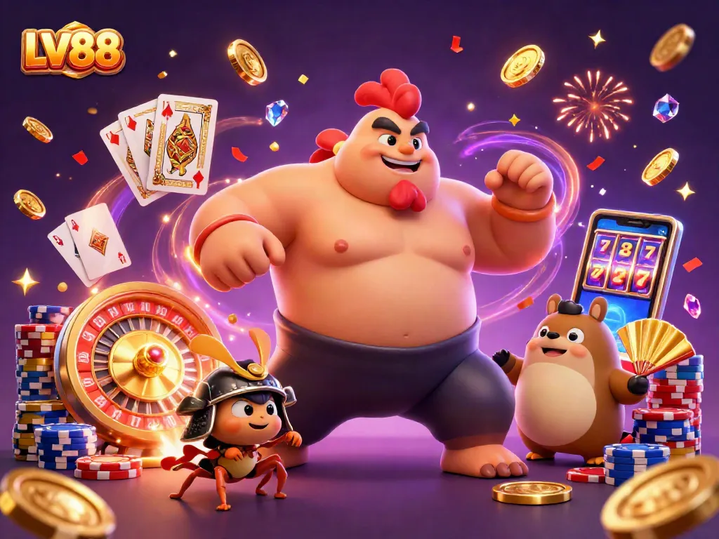 Win big at LV88 with thrilling casino action in an exciting 3D illustration.