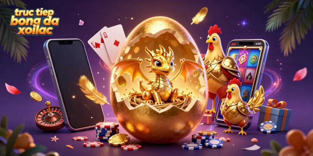 Experience the excitement of truc tiep bong da xoilac with vibrant gaming elements and a dynamic scene of gold treasures