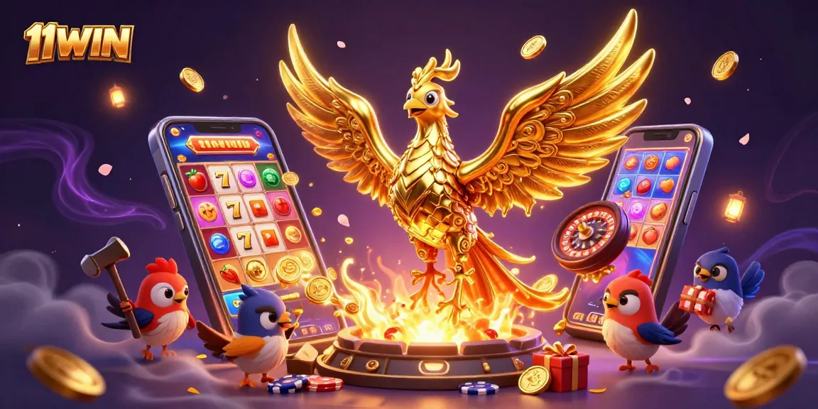 Join the excitement at 11WIN with a golden phoenix delivering jackpots and gaming thrills.