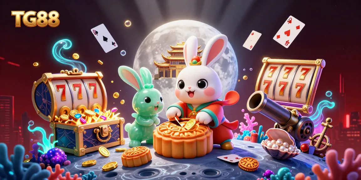 Experience thrilling casino action with TG88 slot reels and poker chips in a vibrant 3D illustration.