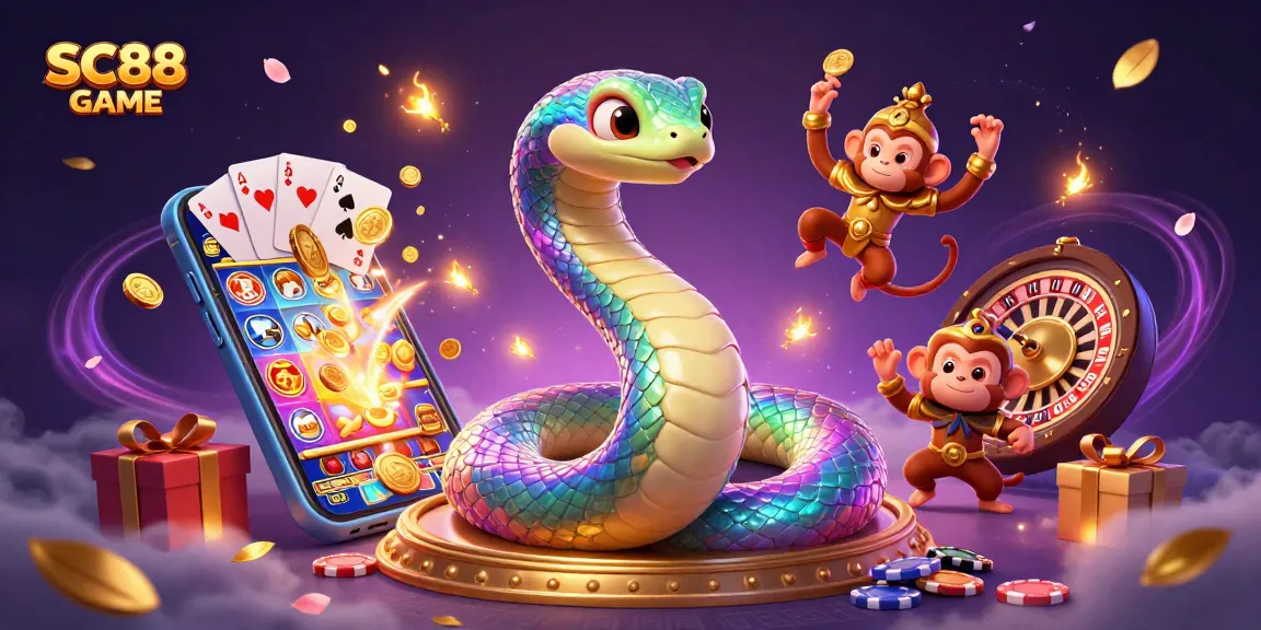 Experience excitement with SC88 GAME as a vibrant rainbow serpent and monkey king bring the casino to life.