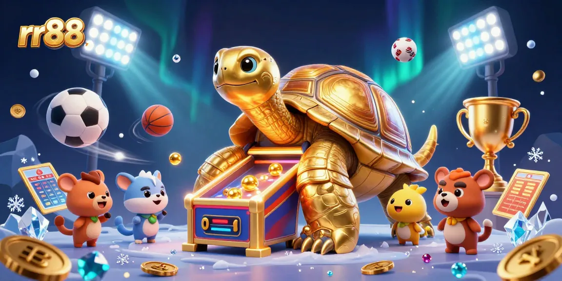 Join the excitement at rr88 with a vivid 3D scene showcasing players enjoying dynamic sports games and casino experiences.