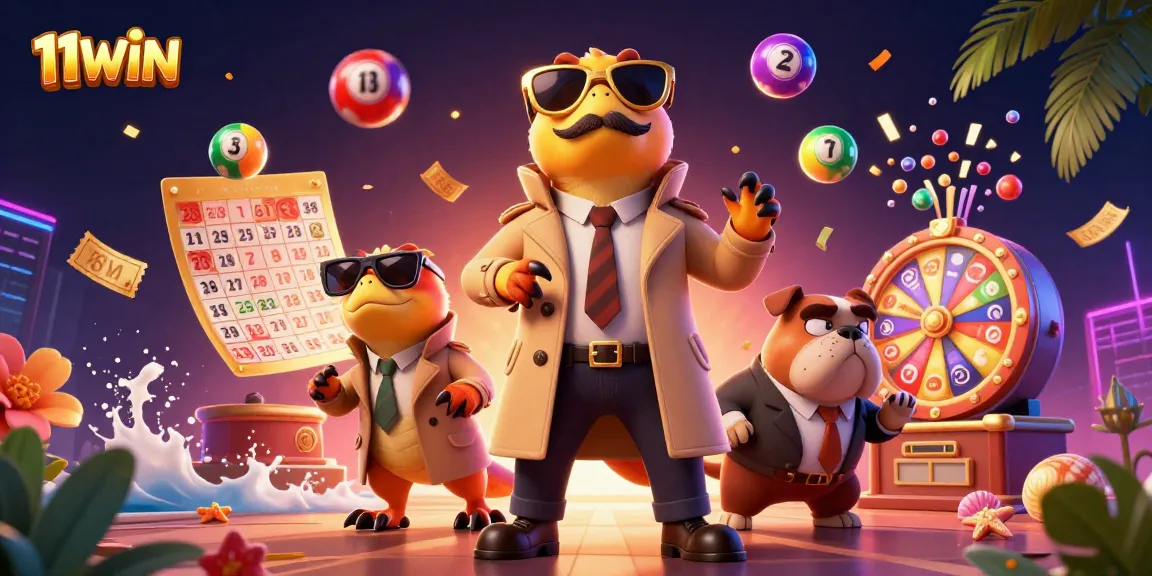 Engage with 11WIN in a lively casino scene featuring inventive raptors and robust casino elements.