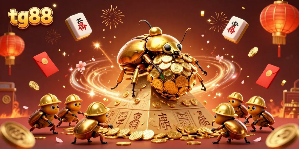 Experience the thrills of tg88 casino gaming with our vivid golden beetle illustration!