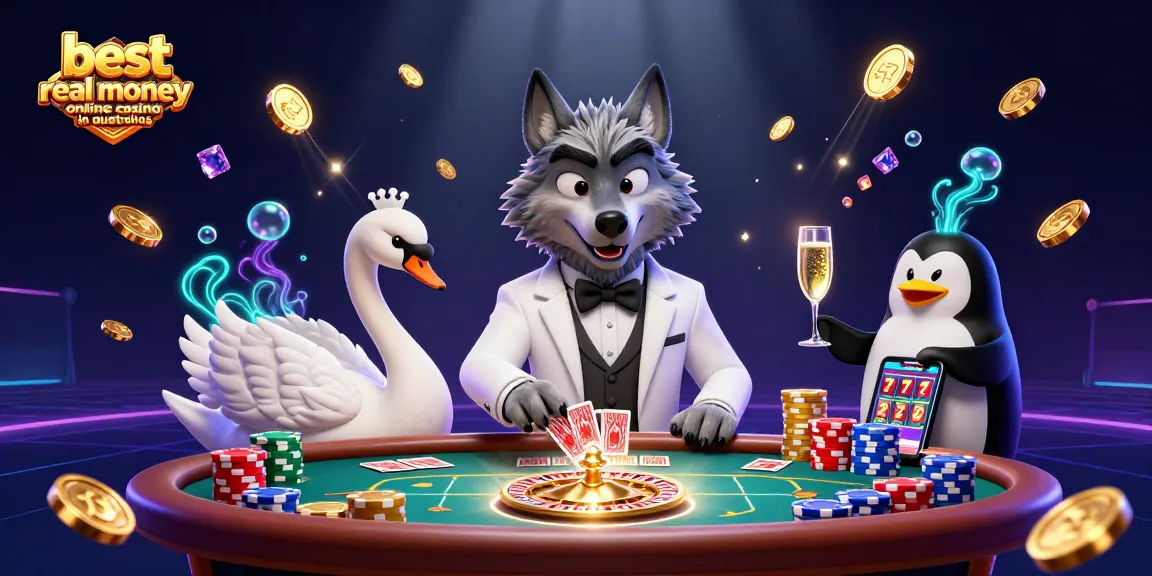 Win big at the best real money online casino in australia featuring a debonair wolf, swan dealer, and penguin sommelier.