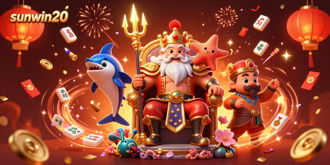 Engage in thrilling gameplay with sunwin20 at a vibrant casino scene featuring Neptune.